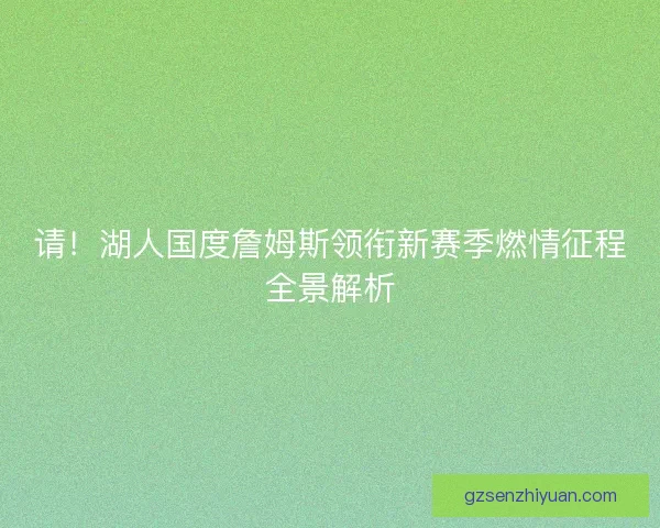 请！湖人国度詹姆斯领衔新赛季燃情征程全景解析