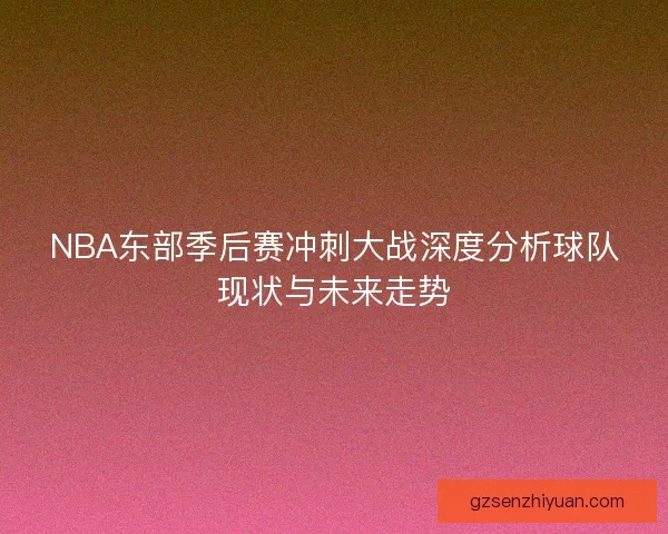 NBA东部季后赛冲刺大战深度分析球队现状与未来走势