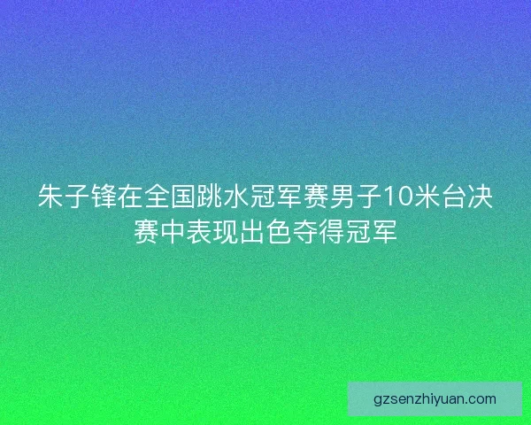 朱子锋在全国跳水冠军赛男子10米台决赛中表现出色夺得冠军