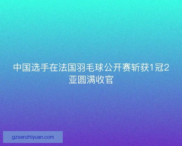 中国选手在法国羽毛球公开赛斩获1冠2亚圆满收官 中国选手在法国羽毛球公开赛斩获1冠2亚圆满收官
